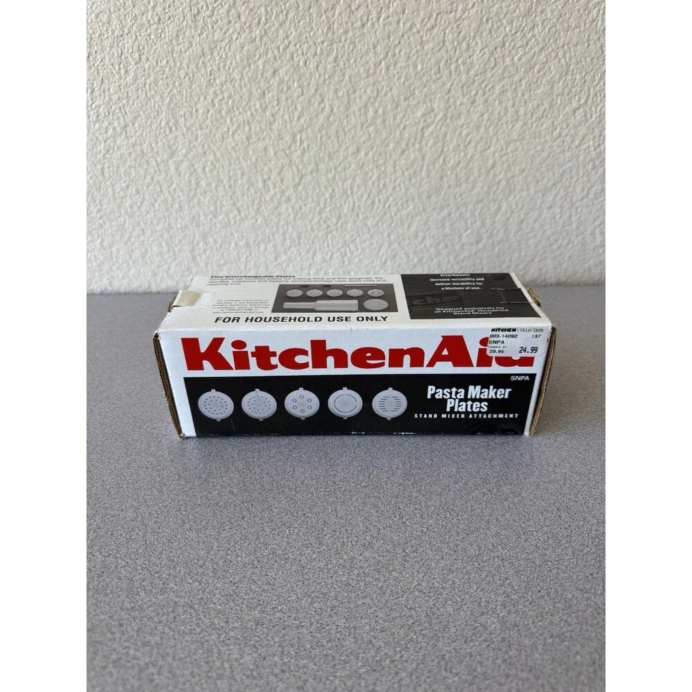KitchenAid SNPA Pasta Maker Stand Mixer Attachment w/ 5 Plates Box Manual